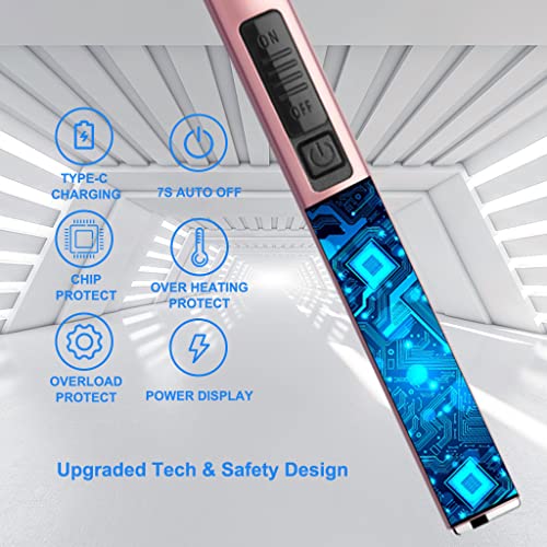 Encendedor eléctrico recargable USB tipo C Rose Gold miniatura 4