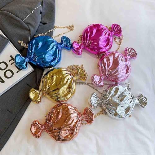 Women's Acrylic Candy Shaped Purse, Kawaii Funny Colorful Sweets Chain Shoulder Clutch, Halloween Novelty Crossbody Bag3