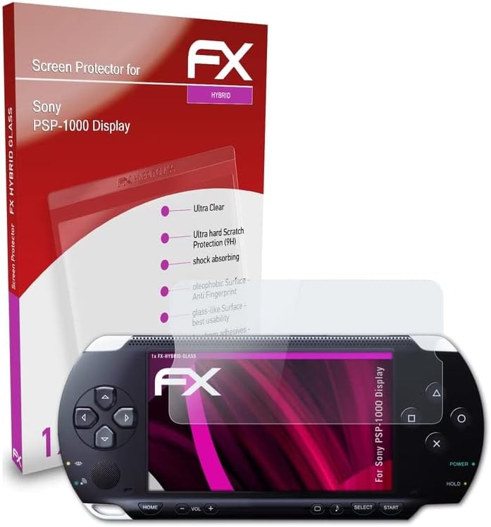 Miniatura 3 de Película protectora de cristal de plástico compatible con Sony PSP-1000 Pantalla Protector de cristal, 9H Hybrid-Glass FX Glass Protector de