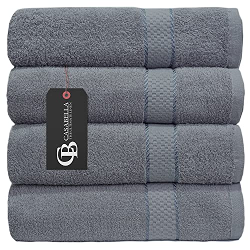 Casabella Luxury Pack Of 4 Bath Sheet 100% Egyptian Cotton Super Soft towel_Silver Casabella Luxury Pack Of 4 Bath Sheet 100% Egyptian Cotton Super Soft towel_Silver