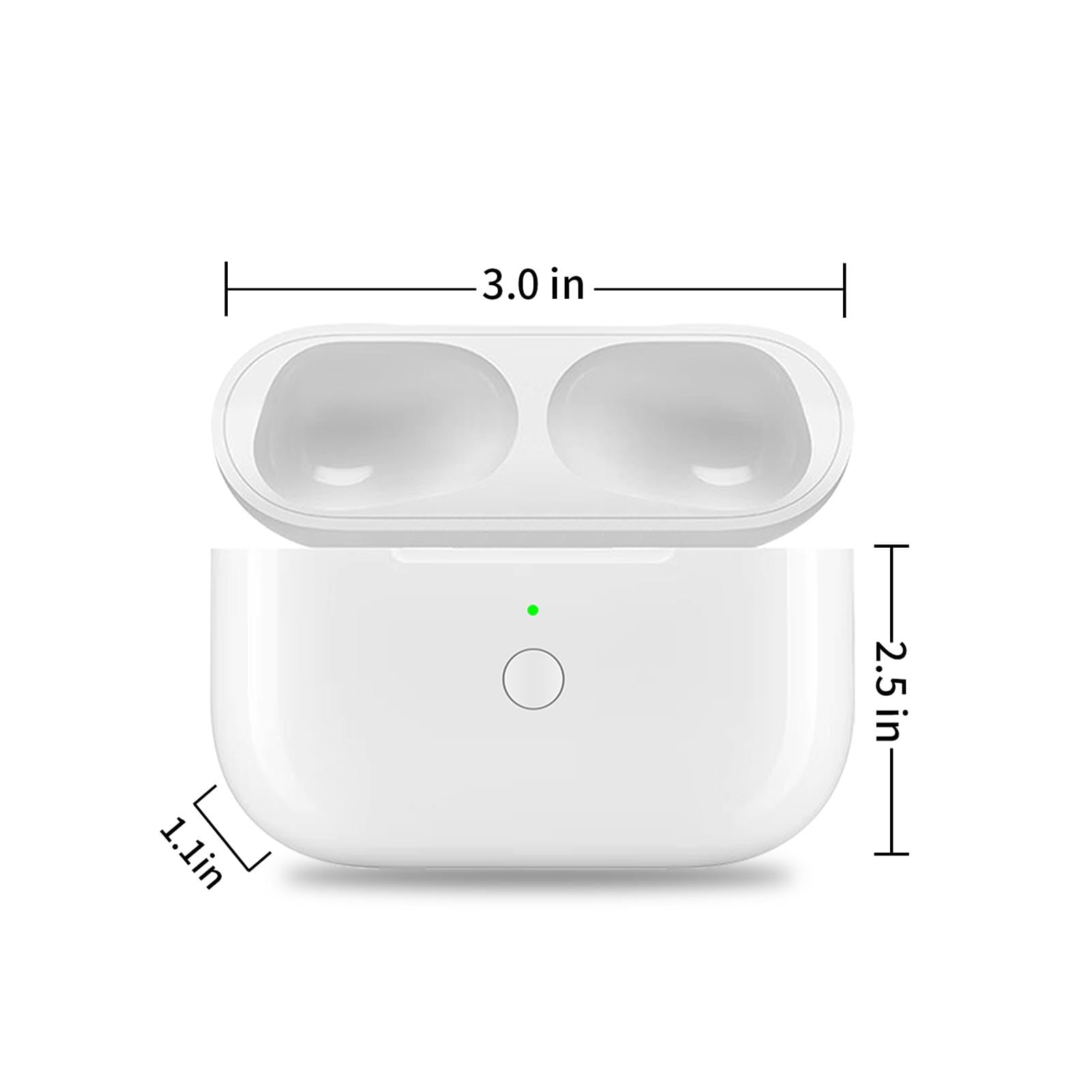 Custodia di Ricarica Wireless per ios Pods Pro 2, Custodia di Ricarica Portatile Sostitutiva con Pulsante di Sincronizzazione per Accoppiamento Bluetooth, Batteria Integrata da