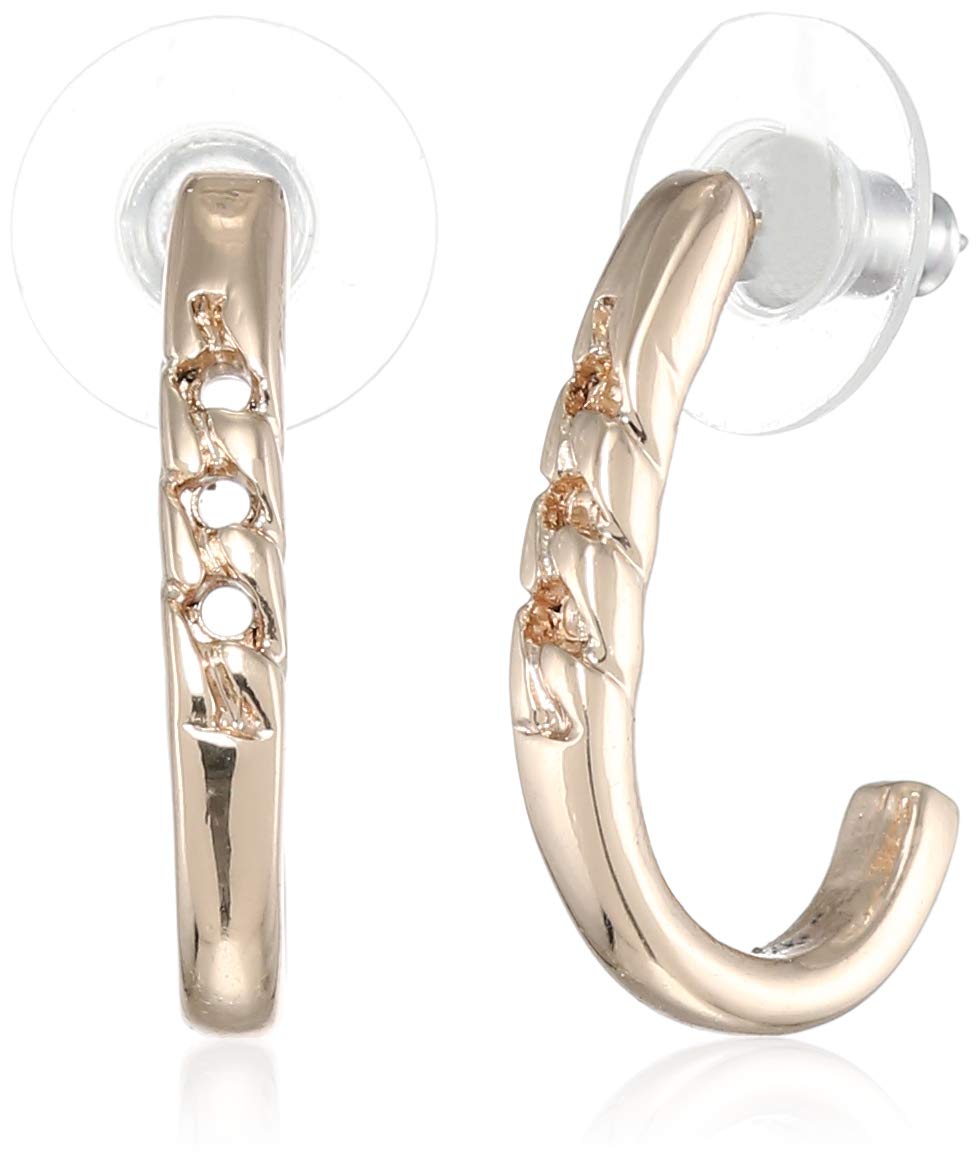 Estele 24 Kt Non Precious Metal Rose Gold Plated Designer Braid Half Hoop Earrings For Girls (B08CPYLDKX) Amazon Price History, Amazon Price Tracker