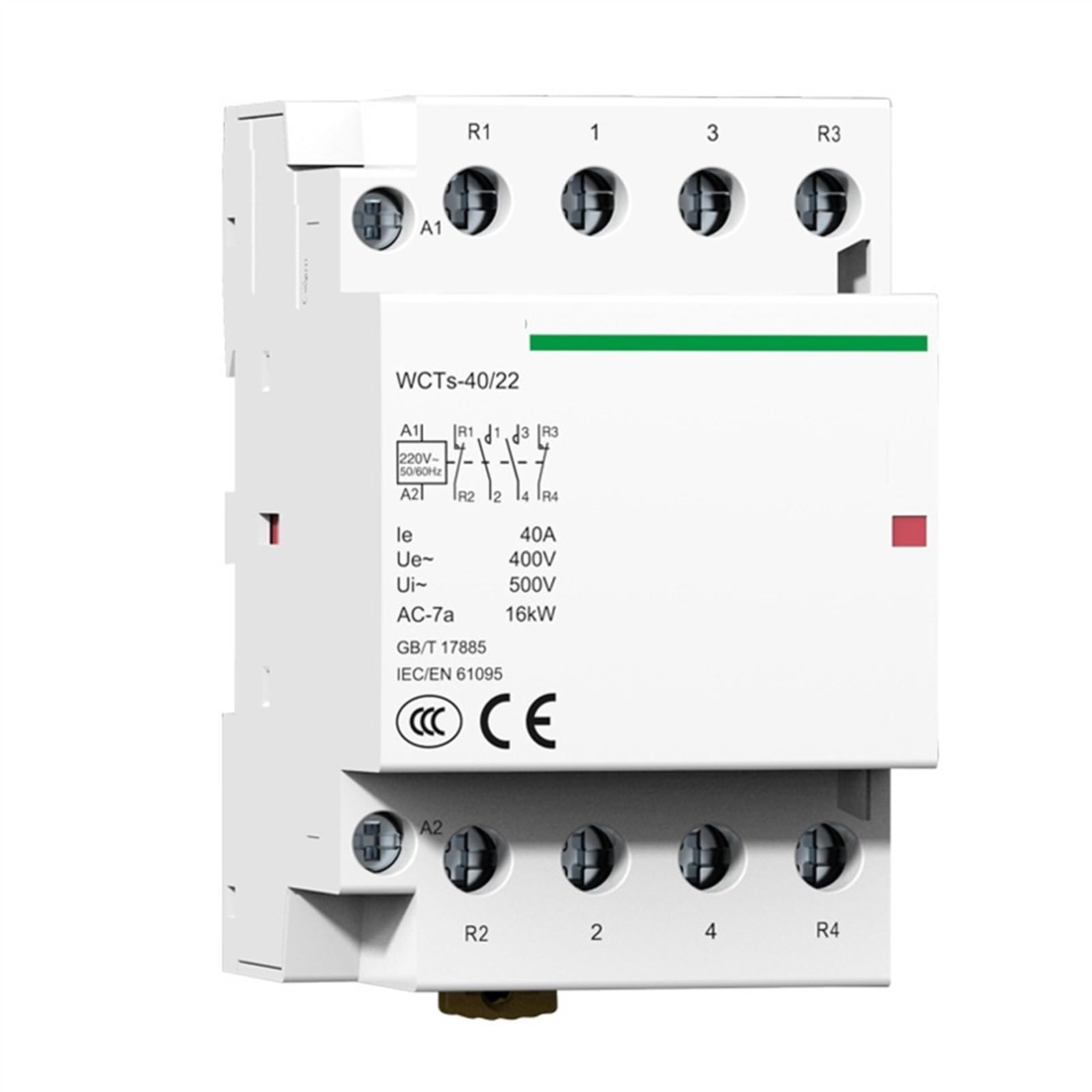 KNIUWMBMH Household contactor WCTs16A2NOAC230V AC Module Control Switch Small electromagnetic(WCTs 63A 4NO)