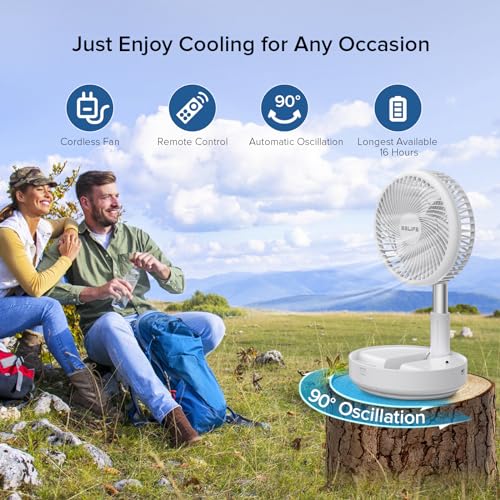 Belife TM-520E X8 Portable Fan, Cordless 7200Mah Battery Operated Oscillating Fan thumb #3