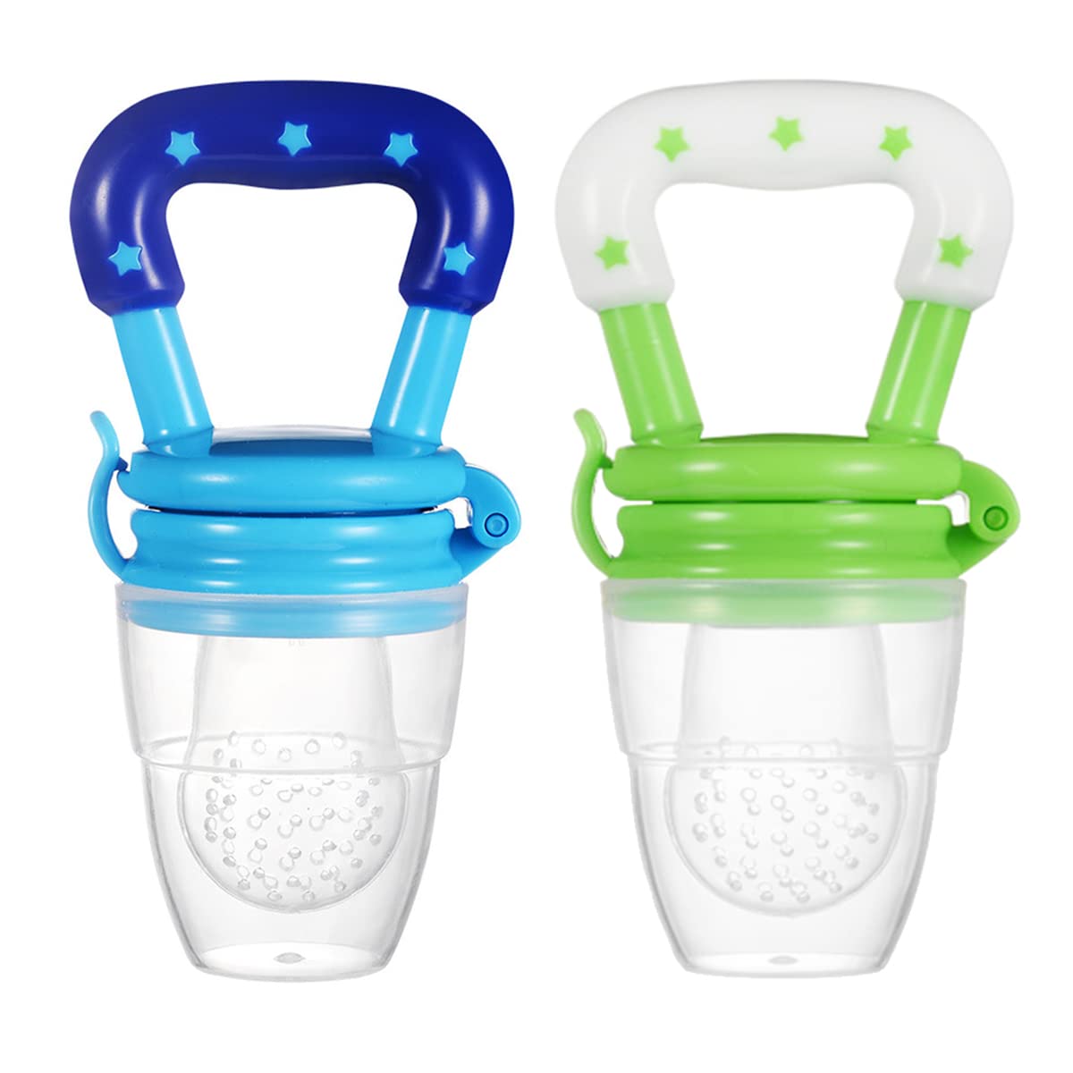 ECVV 2PCS Baby Fruit Food Feeder Pacifier Silicone Nipple Teething Vegetables Feeder Food Teether for Babies Toddlers Infants Kids