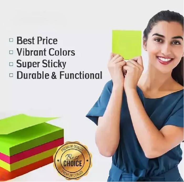 Image of (AK3) Multicolor Sticky Notes |Memo Pad | Strong Adhesive, Self-Stick Note 3x3 Inch | 400 Sheets [Pack of 1] (76mm X 76mm) Ideal for Notes, Organization, and Reminders Bright Morandi Colors