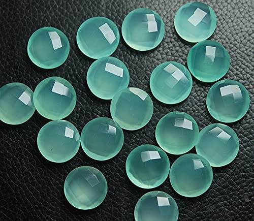 Aqua chalcedony cushion 20mm : 5 pierres damier LKBEADS pour raviver vos bijoux ternes