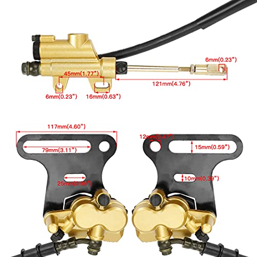 Image of FVRITO 12mm Rear Disc Hydraulic Brake Master Cylinder Caliper Assembly Pad for 70cc 90cc 110cc 125cc 140cc 150cc SSR apollo Taotao Coolster Roketa SDG 107 Pitster Pro Atomik Sikk Chinese Pit Dirt Bike