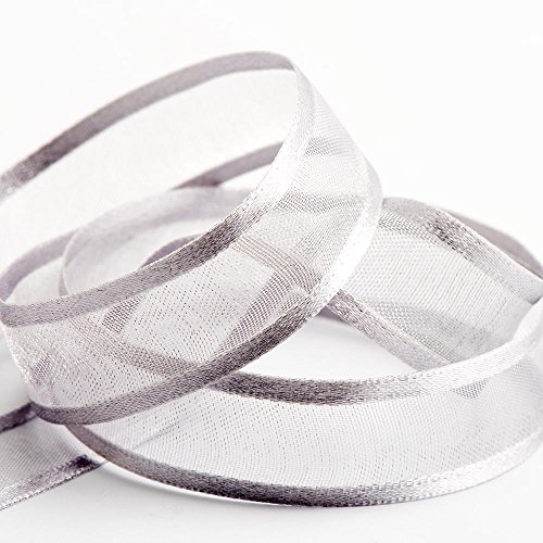 Italian Options - Satin Edge Organza Ribbon - 25mm x 25M - Silver, 25mm x 10 Metres
