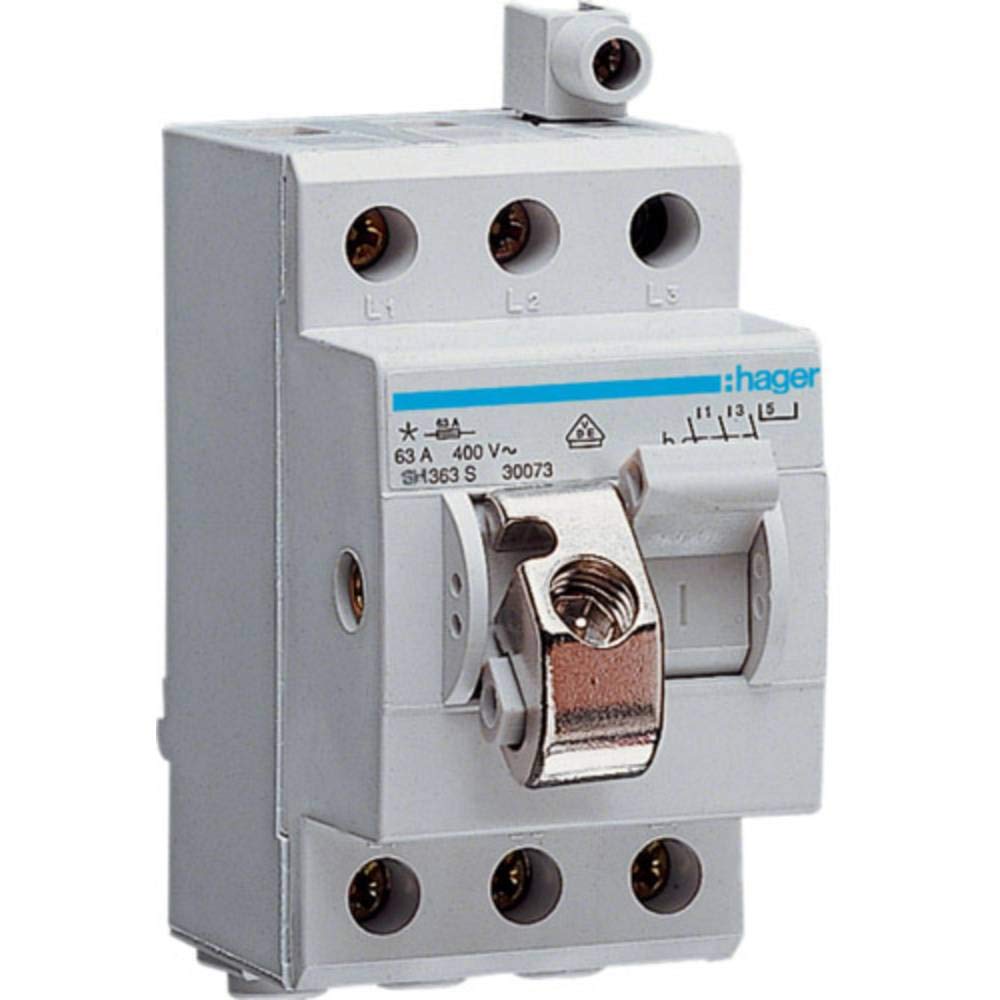 Hager SH363S Einbau-Ausschalter 3pol.63A ET 68mm abschliessbar m.Klemme