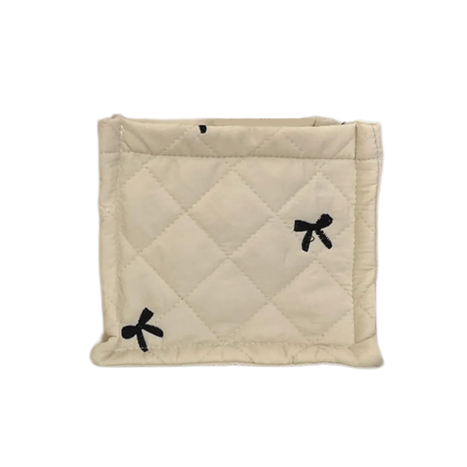 Quilted Basket Offering Generous Size and Elegant Embroidery for Storing Household Items Embroidered Basket