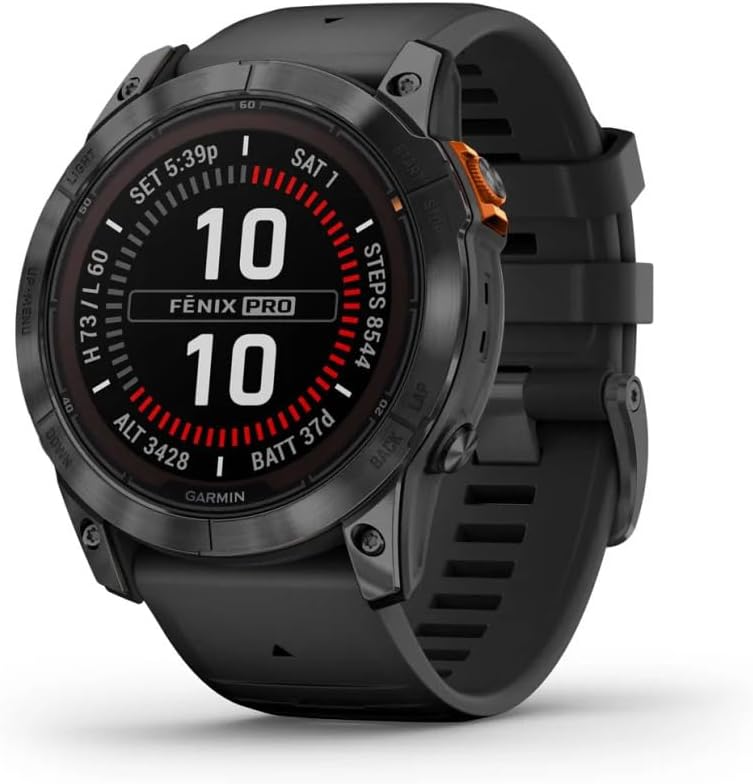 Miniatura 7 de Garmin Fenix 7X Pro Solar Edition 51 MM Reloj inteligente con GPS con linterna integrada y lente de carga solar de vidrio eléctrico y funciones de