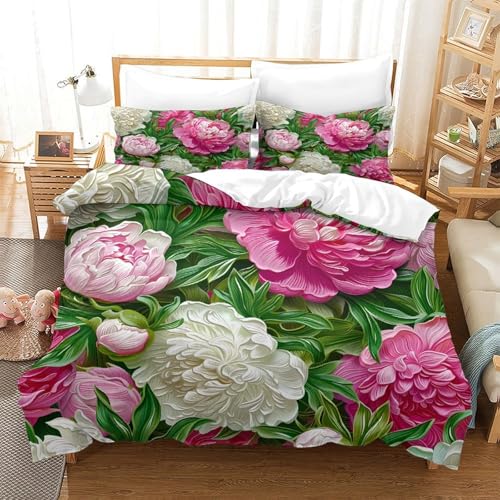 Housse de couette pingouin sans repassage parure lit double microfibre fermeture éclair 3D