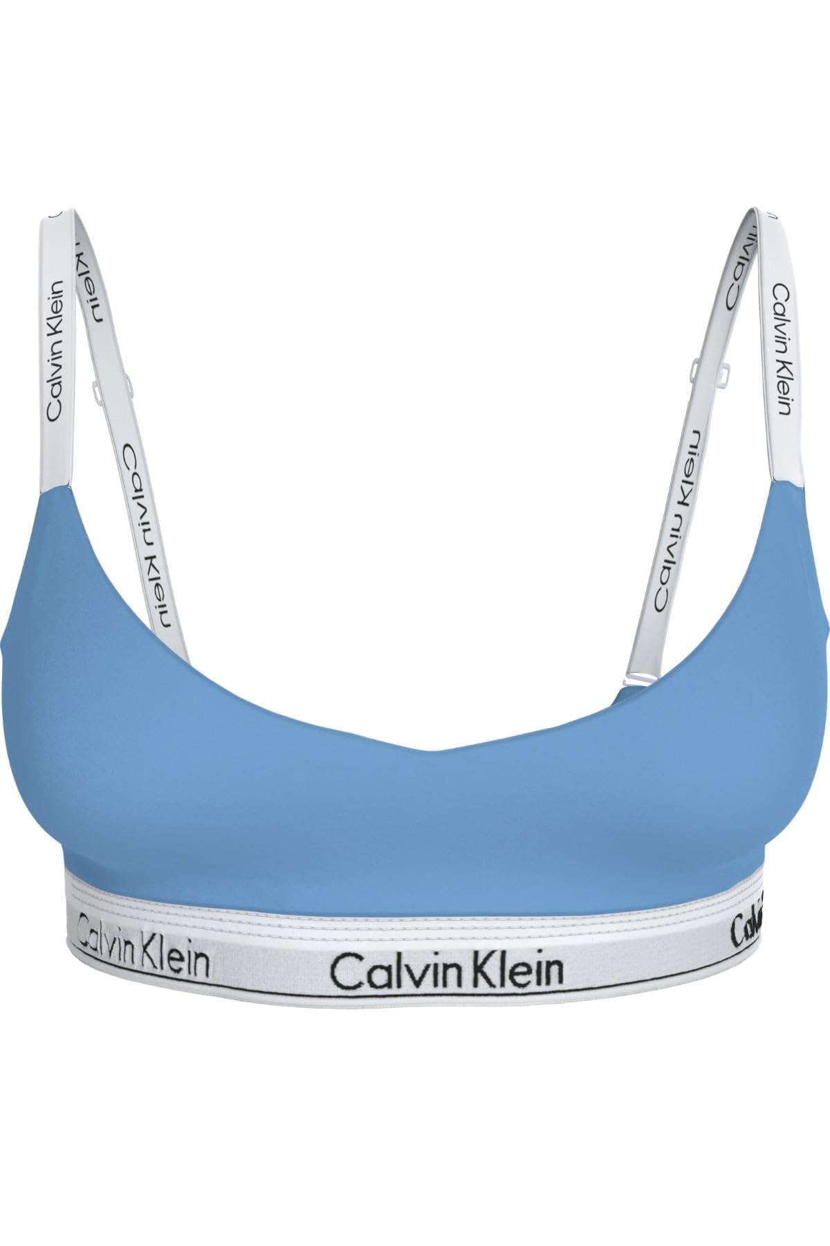 Calvin Klein Women's Lghtly Lined Bralette LV00QF8504 Bralette, Blue (Blue Descent), S