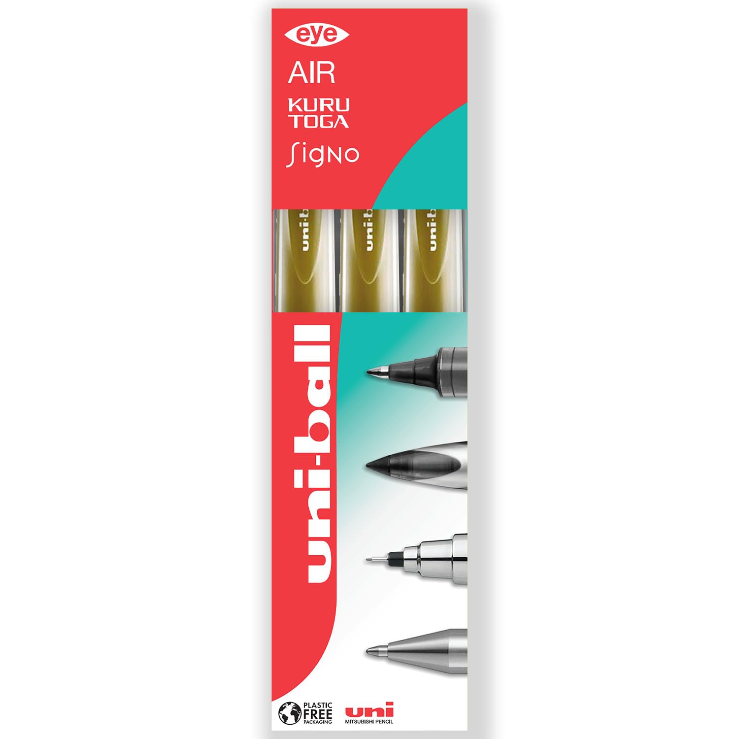 uni-ball Signo Pen, UM-153 Broad Metallic Gel Ink Rollerball, Metal 1.0mm Tip Nib, Rubber Grip - Image 2