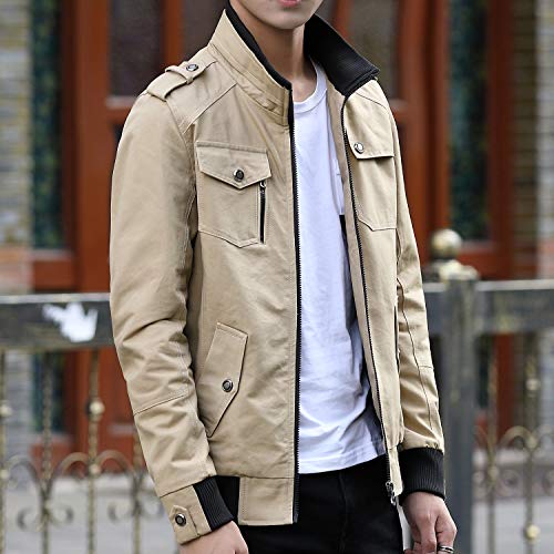 Mens Casual Windbreaker Outerwear Cotton Coat Lightweight Jackets4