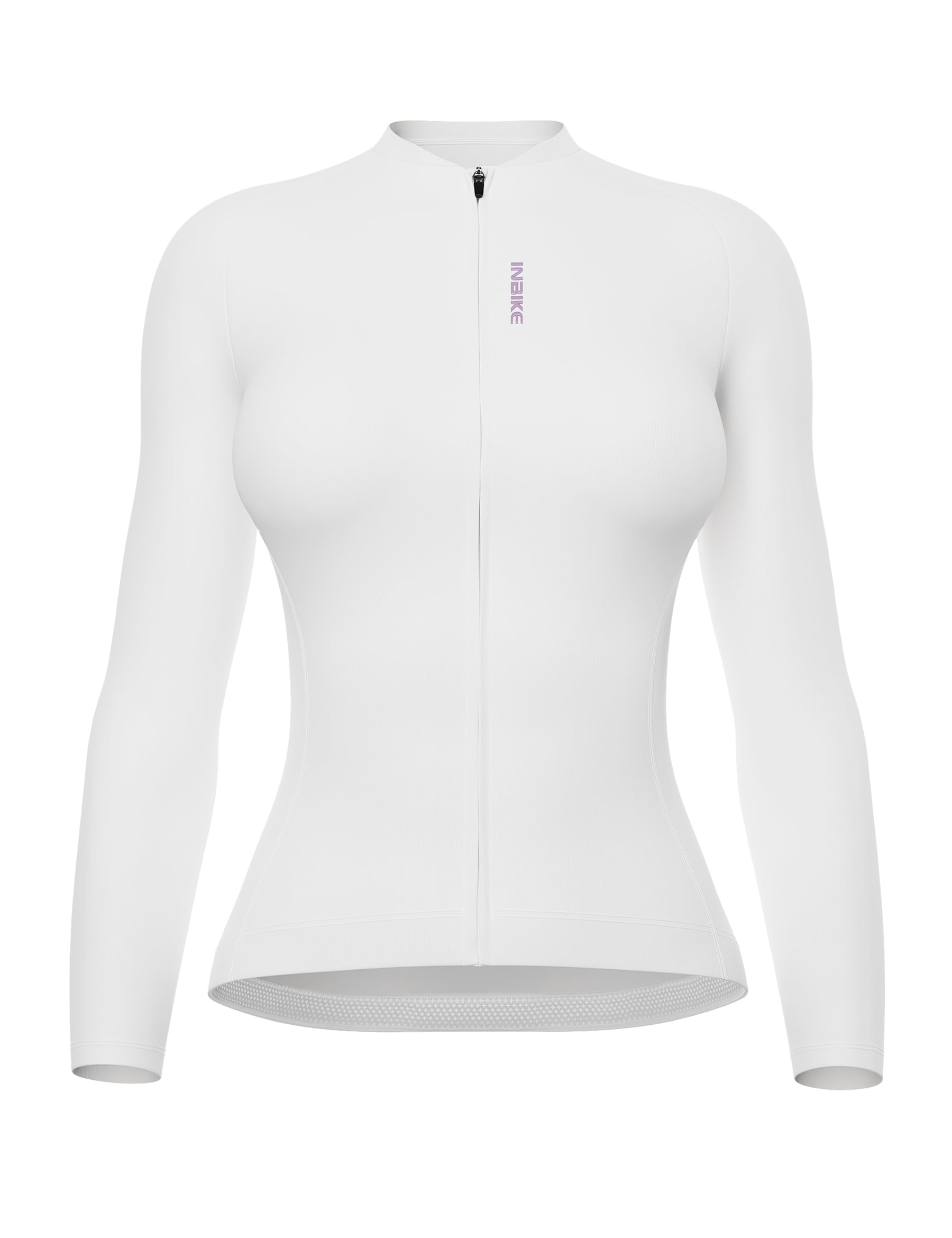 INBIKE UPF 50 Zon Bescherming Wielertrui Vrouwen Lange Mouw Vocht Sneldrogend Ademend Stretch Reflecterende Fietsen Kleding LY4091, Wit, M kort