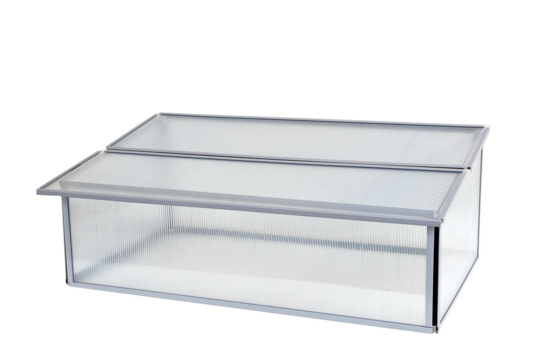 Invernadero para jardín y Balcones Slide & Grow en policarbonato Transparente 97 x 57 x H28/37 cm Fabricado en Europa.