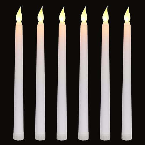 6 velas LED sin llama con temporizador de 6 horas 10 pulgadas velas parpadeantes falsas de 10 pulgadas velas largas eléctricas para decoración de