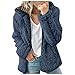 Kanpola Damen Plüschjacke Winterjacke Teddy Warm Hoodie Pullover Mit Kapuze Winter Reißverschluss Kapuzenjacke Tasches Einfarbig Lässige Jacken Mantel Oberteile, Z - Blau, XL (Kanpola-outerwear-1026)