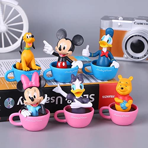 Image of AUGEN Cartoon 6 Set Micky-Mouse Club House Action Figure Keychain Limited Edition for Car, Decoration, Cake, Office Desk & Study Table (Pack of 6 Pieces)