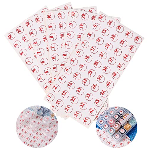 New 20 Sheets Number Stickers For Diamond Painting Accessories And Tools Diamond Painting Labels Storage Container Sticker Box Mosaic Beads Organizer Bottle Tools (1000 Labels) #TOP4