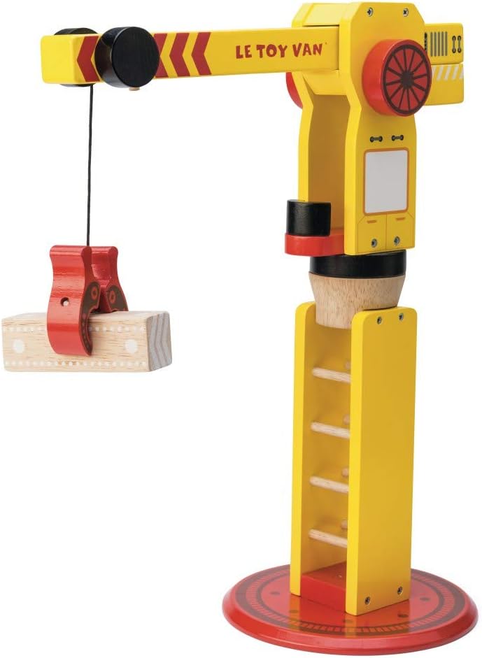 Le Toy Van The Big Wooden Crane Construction Toy Spins, Rotates, Moves, Grab & Release