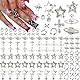 SNONESIY 110Pcs 3D Nagel Charms - Vintage Gothic Retro Punk Kreuze Herzen (11 Stile, Silber)