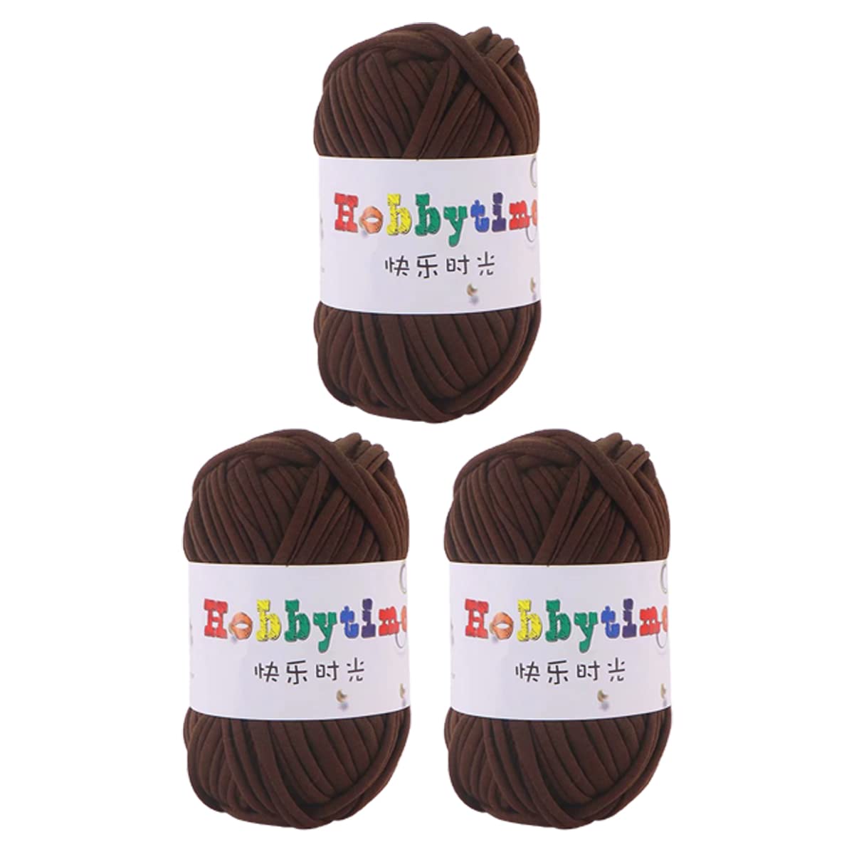 3 Pack Super Soft Weaving Yarn Crochet Thread Thick Chunky T Shirt Yarn for Knitting Blanket Handbag Purse DIY Crafts 300g (Coffee, 300g)