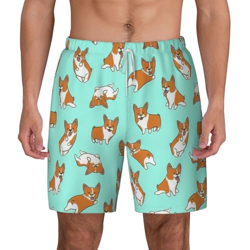 Short de bain homme imprimé chien pour vacances de plage