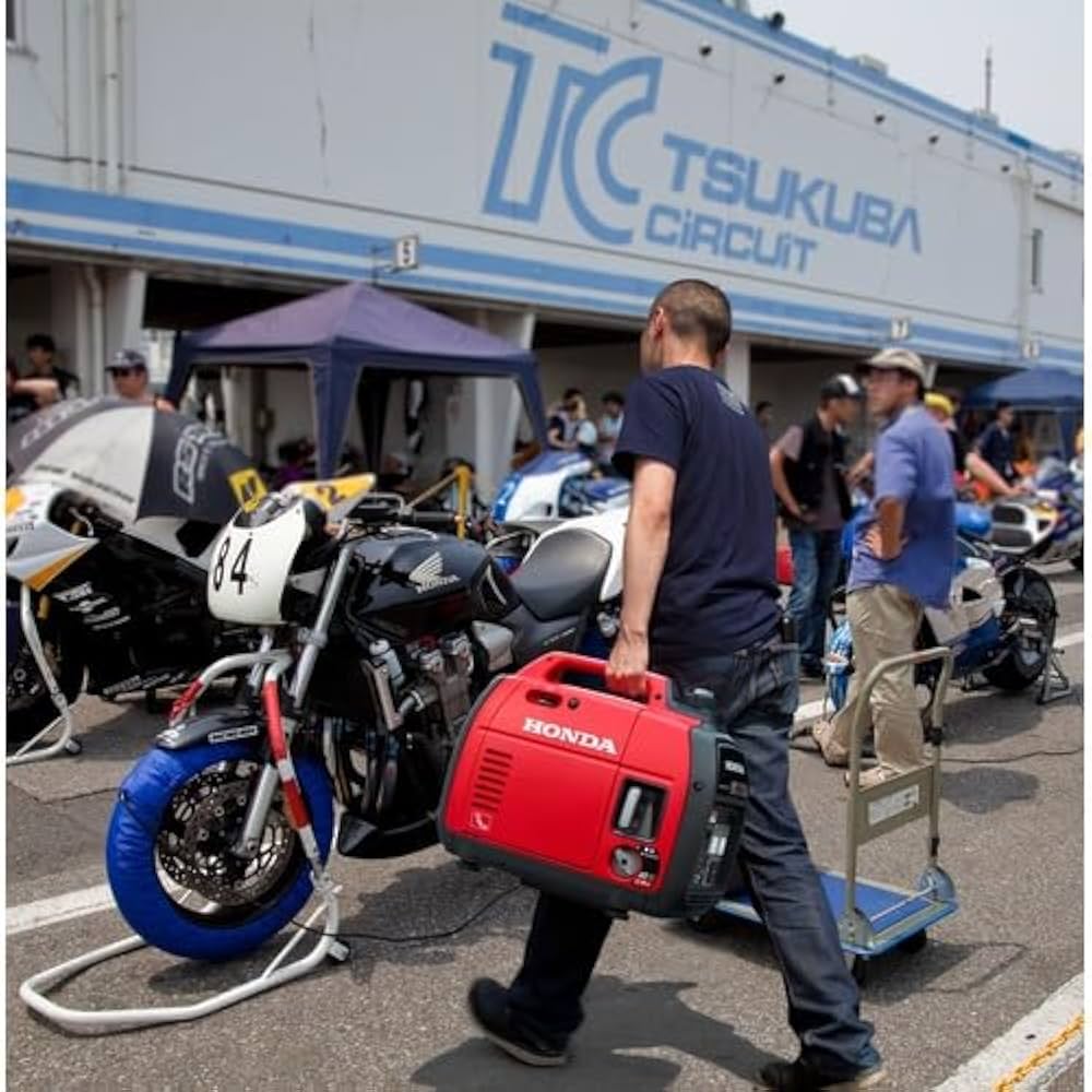 HONDA ポータブル発電機 赤 HONDA EX300 発電機サブタンク付き スマートなデザインで静粛性