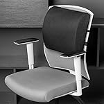 Amazon Basics Rectangular Comfortable Back Support Cushion for Office Chairs, Memory Foam, Black - Image 2