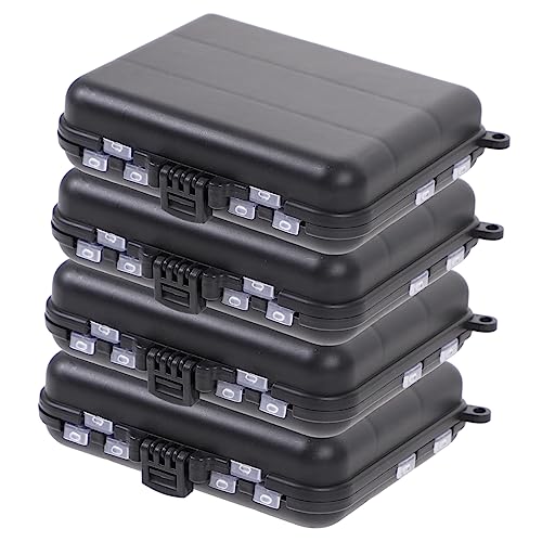Anneome 4pcs Fishing Box Ice Rod Case with Compartments Bait Storage Organizer for Tackle Accessories for Fishing Backpack Vest present for Anglers
