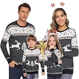 Liwitar Matching Family Reindeer Christmas Sweater Ugly Funny Xmas Jumper Holiday Pullover Tops