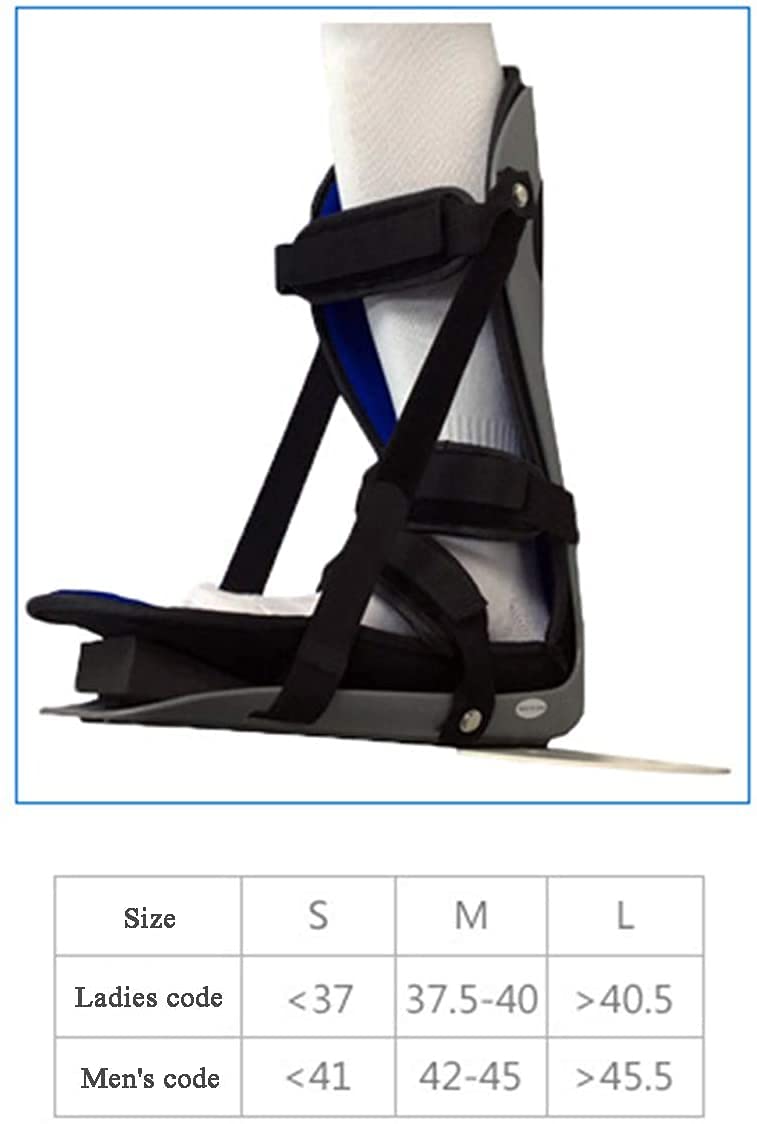 Ortesis para caída de pie Tobillera Férula Protectora para caída de pie Férula Protectora Adecuada para Lesiones de Tobillo Fracturas Fascitis Plantar Talones y Uso Nocturno (Tamaño: Grande)