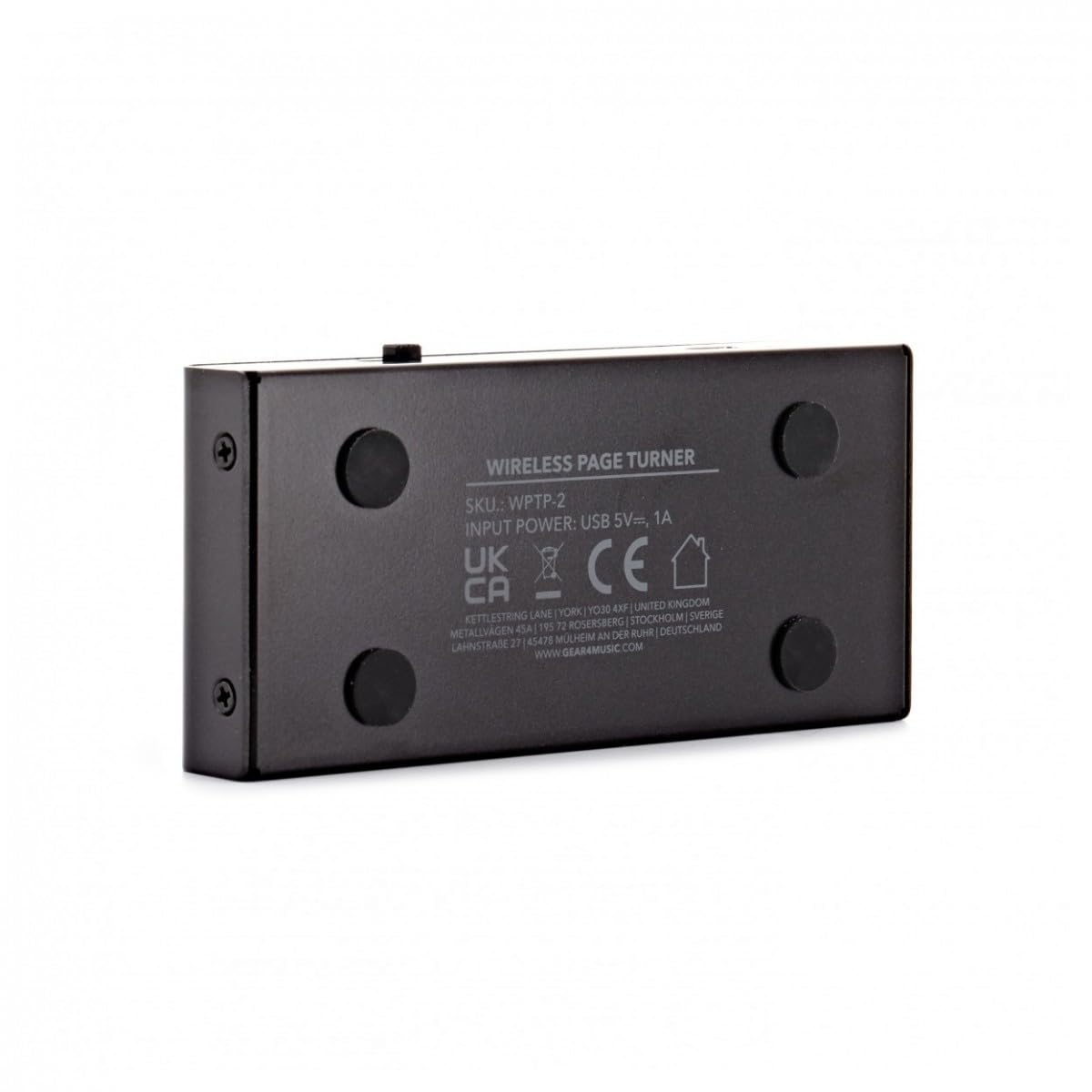 Gear4Music Bluetooth Page Turner Pedal für Noten und Präsentationen