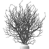 RSACCSKY 20Pcs Plastic Manzanita Branches Artificial Fake Antler Shaped Tree Branch Small Decorative Plant Twigs Branch for Wedding Halloween Table Decor Party Supplies (Black)