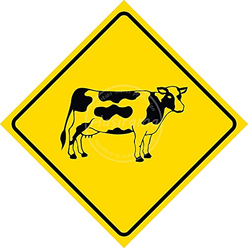Caution Cow Crossing Letrero de Metal Carteles Retro de hojalata Placa Póster Hierro Arte para Colgar en la Pared Yarda Jardín Cafetería Bar Baño Regalo