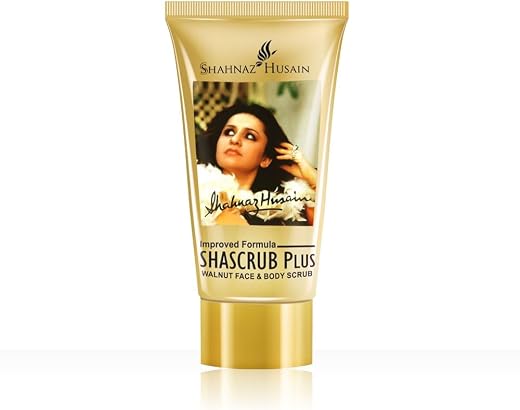 Shahnaz Husain Shascrub Plus - Walnut Face and Body Scrub 40 Gms, Cream