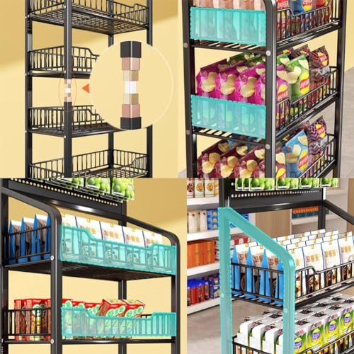 Présentoir sur pied pour supérette et étagère de supermarché pour vente de snacks