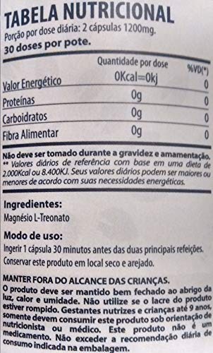 Magnésio L-Treonato Flores & Raízes 600 mg Multivitta 60 Cápsulas Kit 6 Unidades
