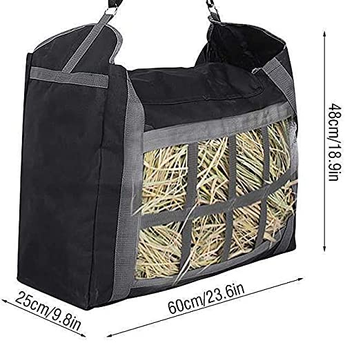 Slow Feed Horse Hay Tassen, Capaciteit Hooi Flake Feeder Draagbare Voeden Tas Traag Langzaam Voer met verstelbare riemen… - Image 3