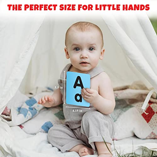 Image of Flash Cards for 3 Year Old - 32 Double-Sided Alphabet Picture Cards | Durable, Water Resistant, Wipe & Clean | Flash Cards for 3+ Year Old & Toddlers 2-6 Years