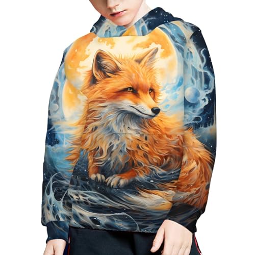 Image of GLUDEAR Teen Boys Girls Novelty Animal Galaxy Hoodies Sweatshirts Pullover