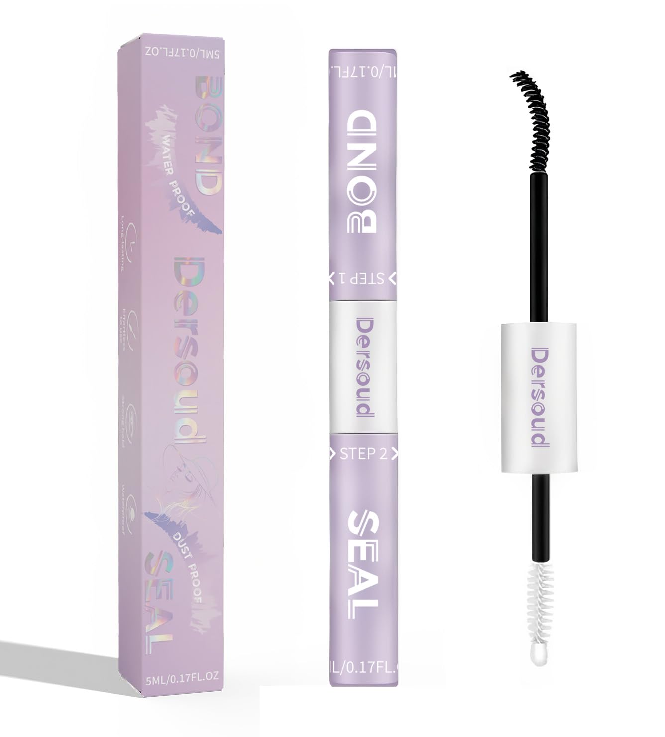 lash glue, lash cluster glue & lash bond and seal, waterproof 2-in-1 long-lasting 96h non-irritating, eyelash glue for clusters,10ml diy at home