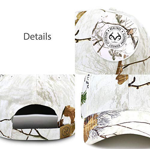Hunting Baseball Hat - Official Licensed Realtree Camouflage Outdoor Sun Cap (4. Snow - Structured Cap, One) #TOP3