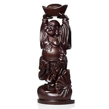 Amazon｜七福神 布袋 様 布袋像（ 仏像 開運 縁起物 ）黒檀木