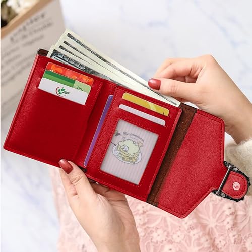 Image of Kraptick Women's Wallet -Stylish and Compact Purse Clutch Wallet for Women, Stylish Card Coin Holder, Debit Card Holder, Money Organizer and Travel Wallet for Women with 8 Slots (Red)