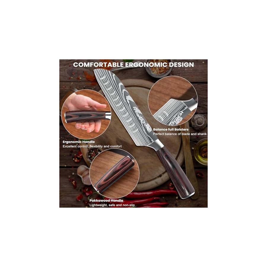 MDHAND-7-Santoku-Knife--Ultra-Sharp-Japanese-Chef-Knife-Forged-High-Carbon-German-Stainless-Steel-Chopping-Knife-with-Ergonomic-Pakkawood-Handle-Design-Gifts-for-Women-and-Men MDHAND 7" Santoku Knife - Ultra Sharp Japanese Chef Knife - Forged High Carbon German Stainless Steel Chopping Knife with Ergonomic Pakkawood Handle Design, Gifts for Women and Men