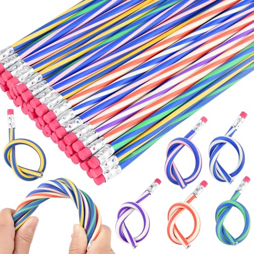 36 lápices flexibles de colores con goma para escuela miniatura 1